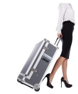 Portable HD Matrix diode laser hair removal device integrated in a vanity case with wheels – Dépil Beauté