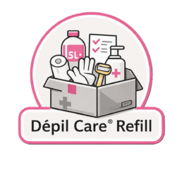 Logo Dépil Care® Refill avec boîte de consommables pour cabine laser professionnelle