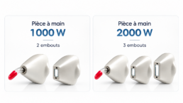 Comparatif des embouts laser 1000 W avec 2 embouts et 2000 W avec 3 embouts