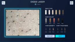 Écran d’analyse de peau assistée sur le Laser Pro 4 Precision AI, appareil laser diode 4 ondes mobile professionnel